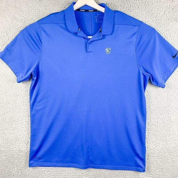 Nike Golf Polo Shirt Mens‎ Extra Large Blue Dry Fit Golfer Tennis Rugby Preppy - Picture 1 of 15